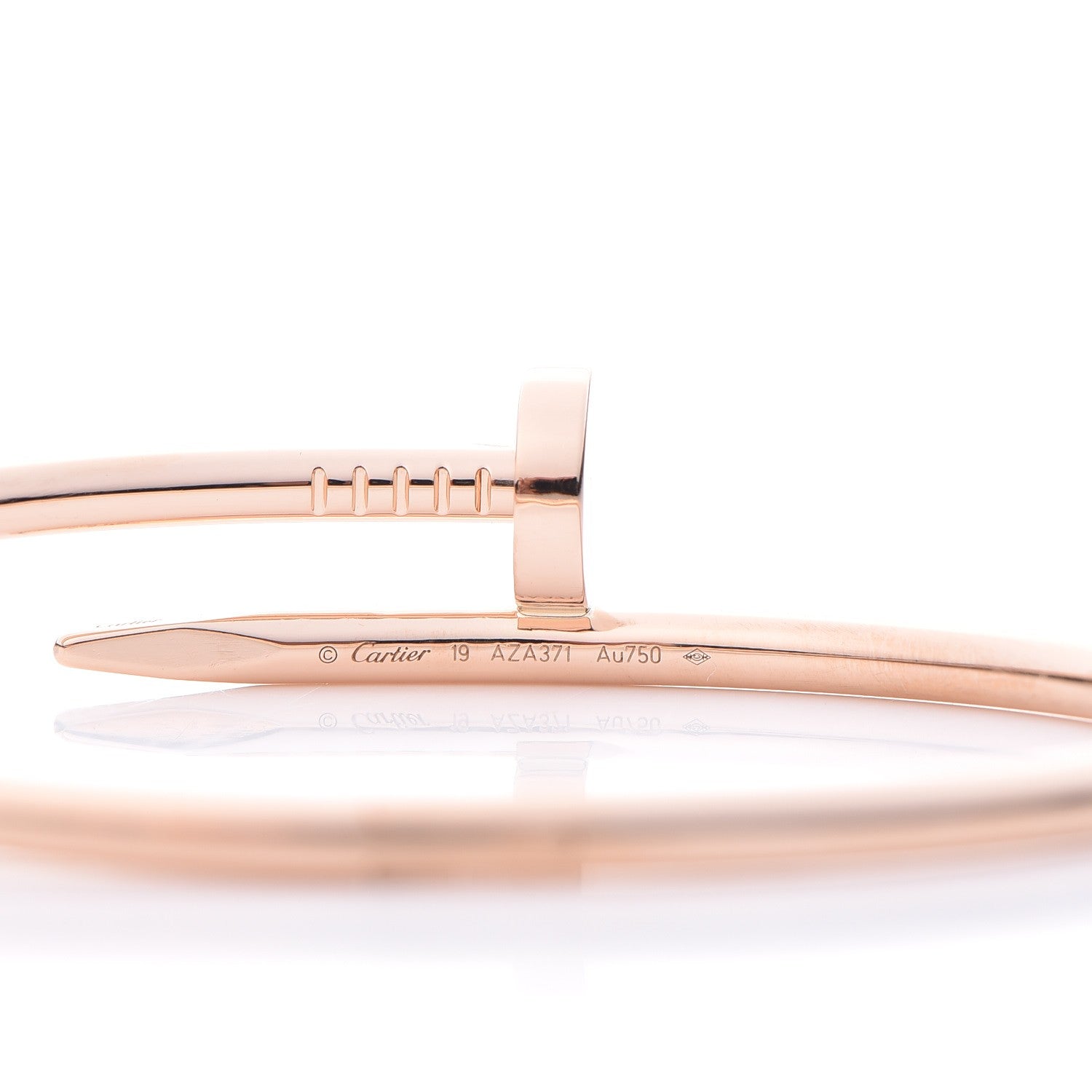 Engravings on the Cartier 18K Pink Gold Juste Un Clou Bracelet 19