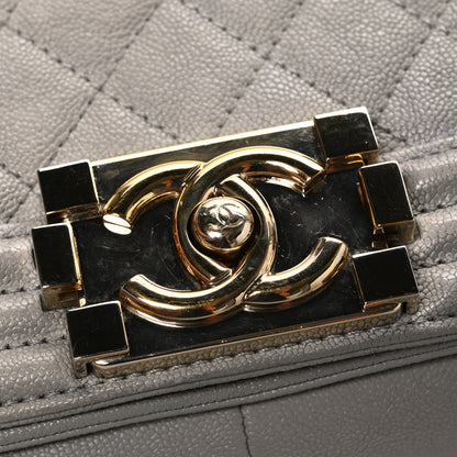 Chanel Caviar Quilted Medium Boy Flap Light Grey 10 of 10