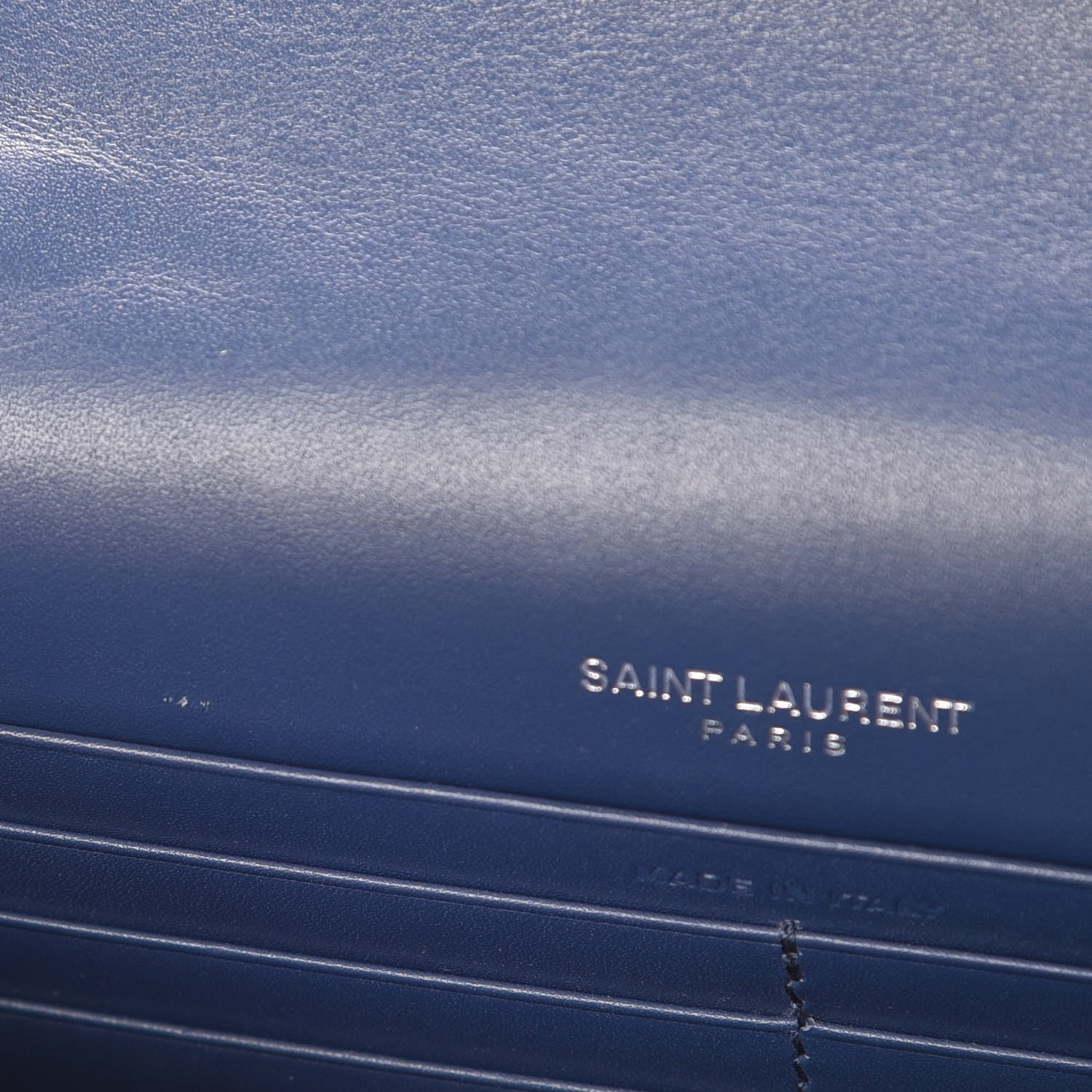 Saint Laurent Smooth Calfskin Classic Monogram Kate Tassel Chain Wallet Denim 7 of 10