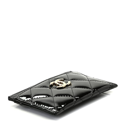 Chanel Patent Calfskin Quilted Card Holder Black 3 of 7