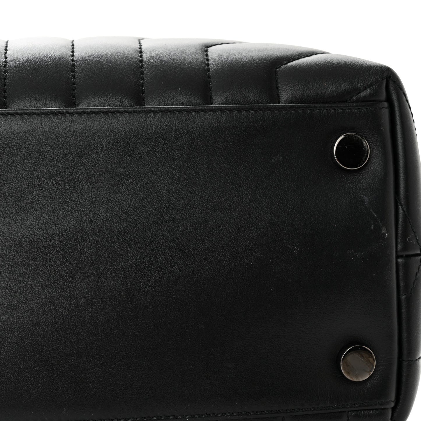 Calfskin Y Quilted Monogram Monochrome Large Loulou Chain Satchel Black