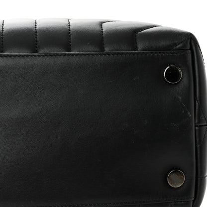 Saint Laurent Calfskin Y Quilted Monogram Monochrome Large Loulou Chain Satchel Black 17 of 21