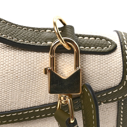 Moynat Cotton Canvas Linen Calfskin Gabrielle Clutch Olive Green 11 of 11