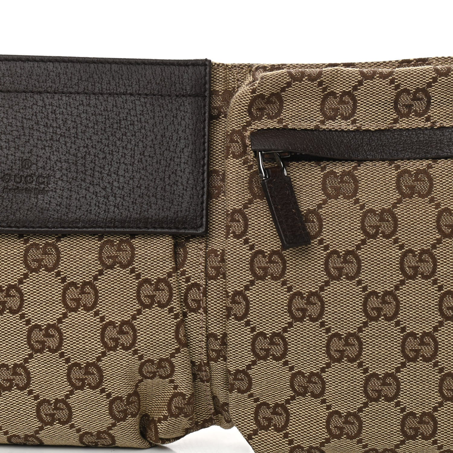 Gucci GG Monogram Web Double Pocket Belt Bag Dark Brown 8 of 12