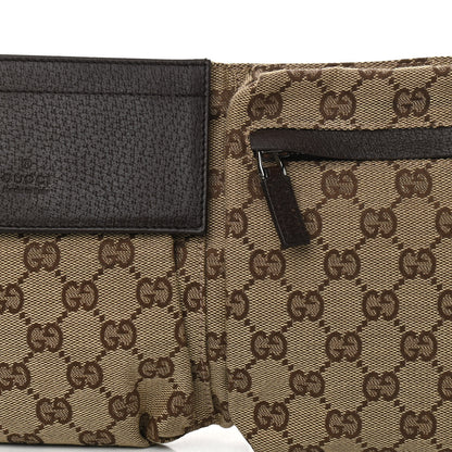 Gucci GG Monogram Web Double Pocket Belt Bag Dark Brown 8 of 12
