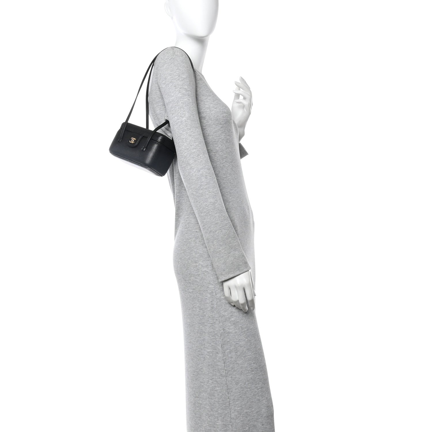 Chanel Shiny Caviar Preppy Coco Long Vanity With Strap Black 3 of 12