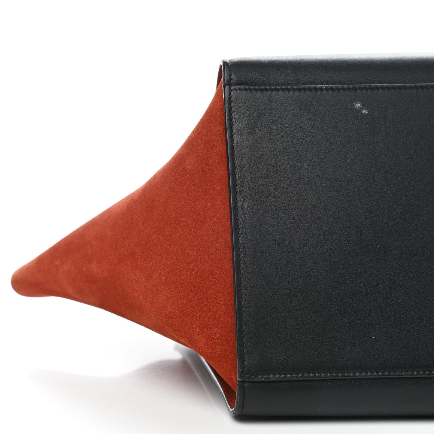 Drummed Calfskin Suede Medium Trapeze Chalk