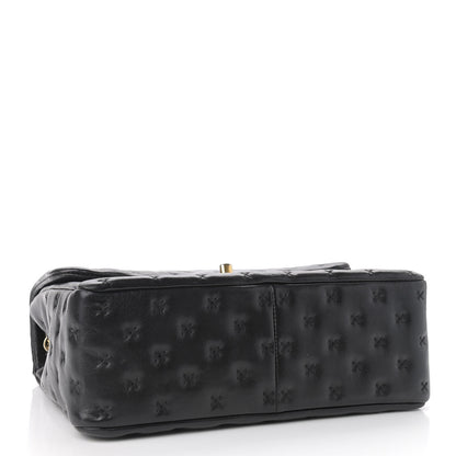 Chanel Lambskin Cross Stitch Small Coco Handle Flap Dark Black 4 of 10