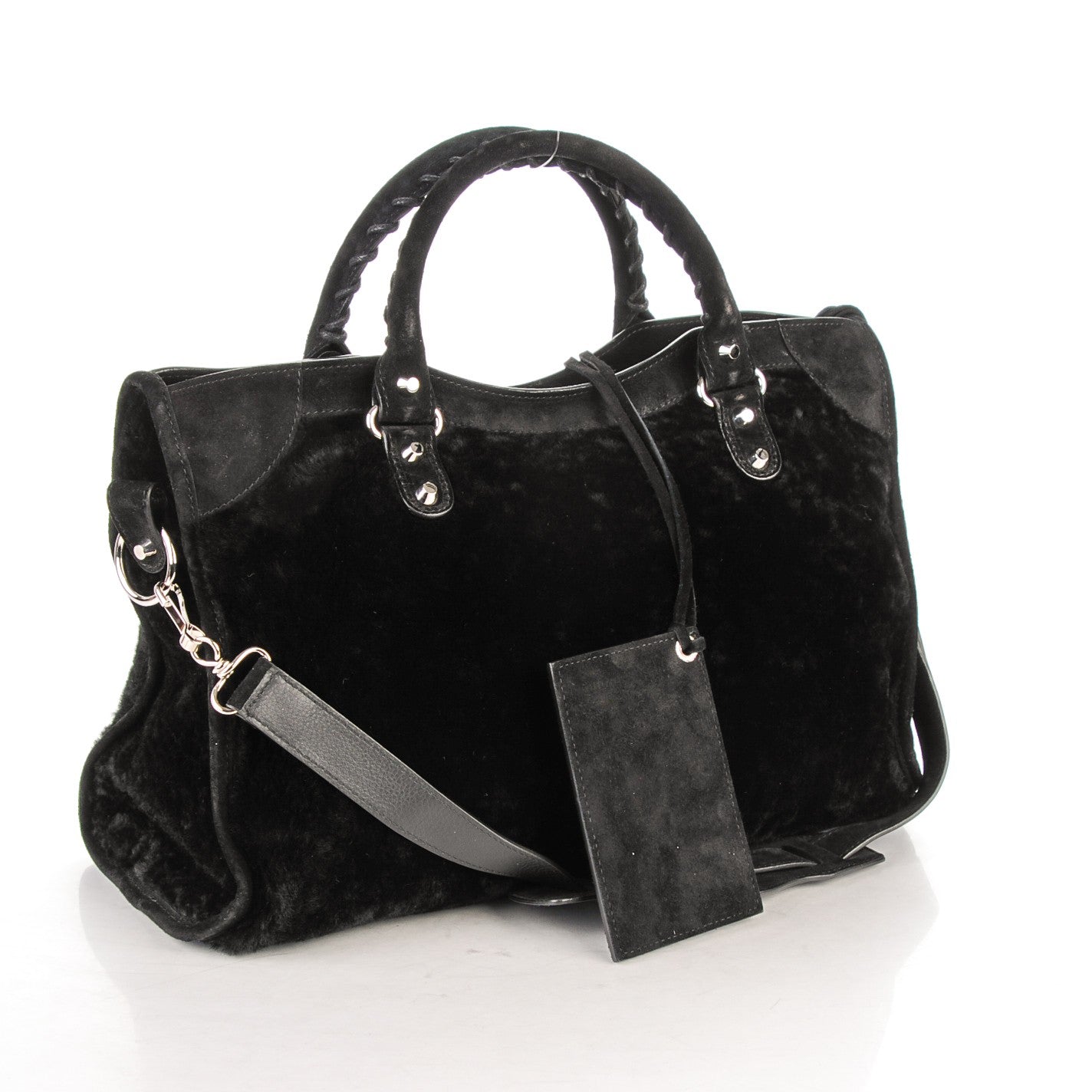 Balenciaga Shearling Suede Classic Hardware City Black 3 of 7
