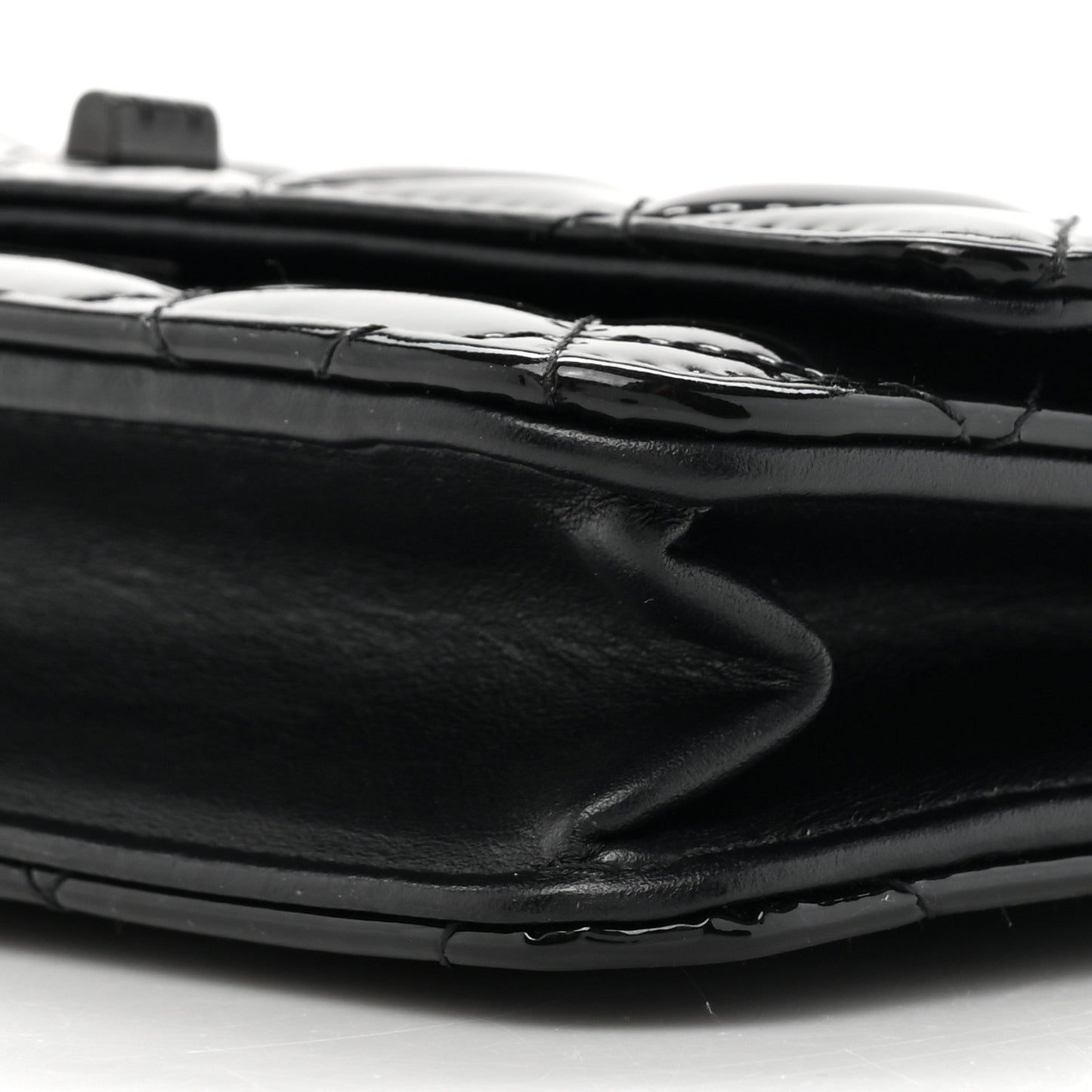 Patent Calfskin Quilted Reissue Wallet On Chain WOC So Black