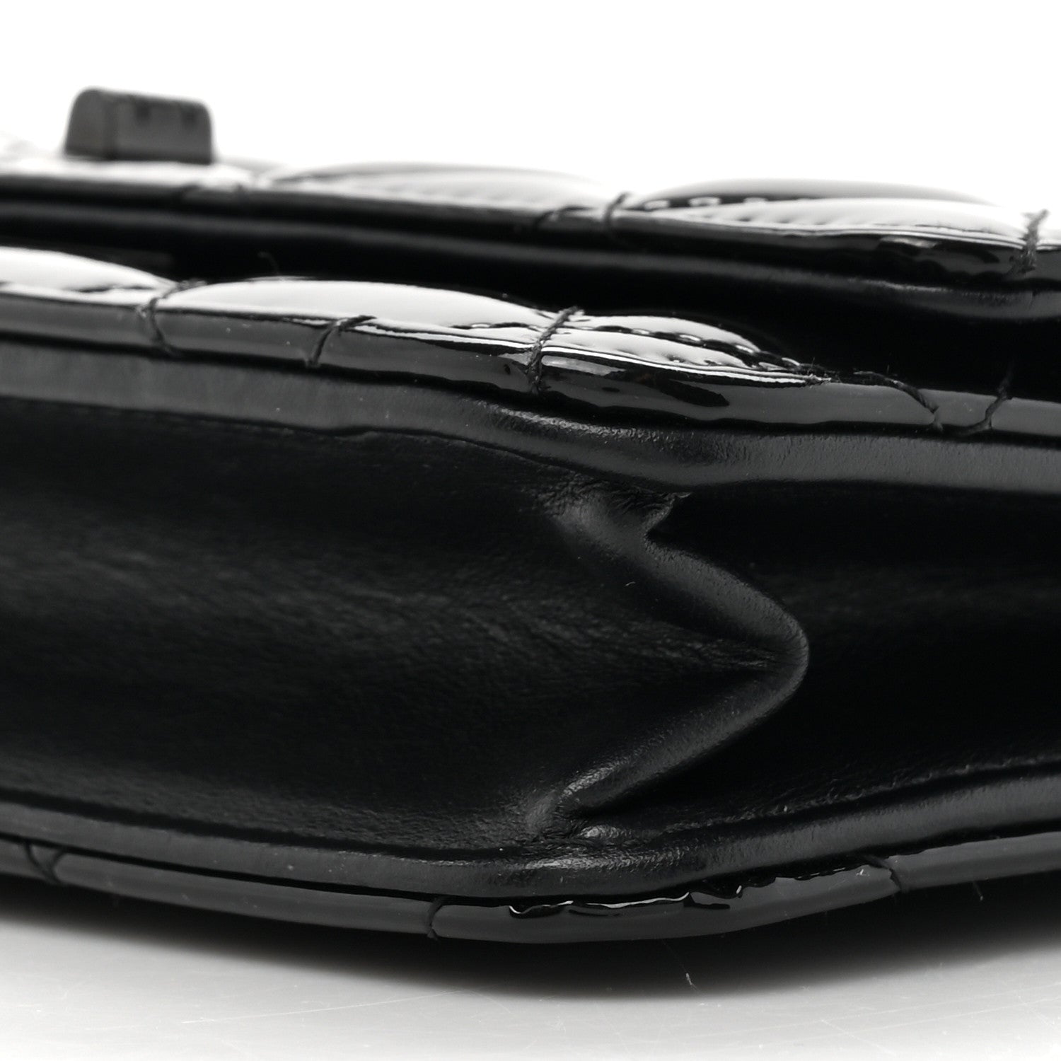 Chanel Patent Calfskin Quilted Reissue Wallet On Chain WOC So Black 10 of 16
