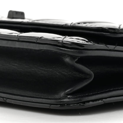Chanel Patent Calfskin Quilted Reissue Wallet On Chain WOC So Black 10 of 16