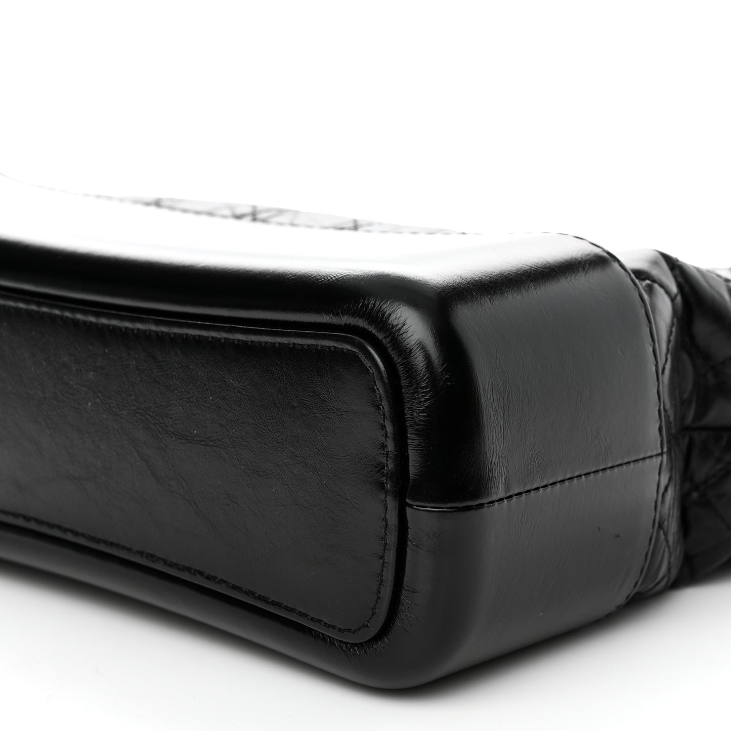 Aged Calfskin Quilted Medium Gabrielle Hobo Black