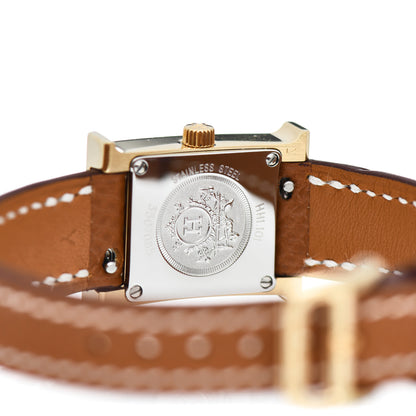 Hermes Stainless Steel Epsom 17.2mm Heure H Hour Quartz Watch Gold 4 of 5