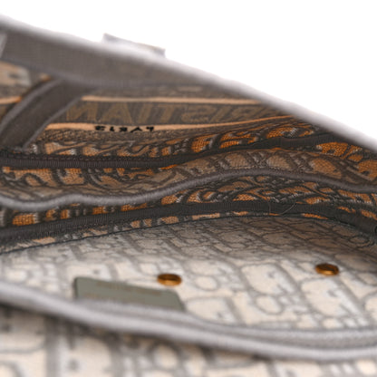 Christian Dior Oblique Embroidered Saddle Bag Gray 5 of 14