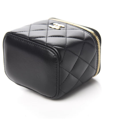 Chanel Lambskin Quilted Trendy Mini Vanity Case With Chain Black 8 of 9