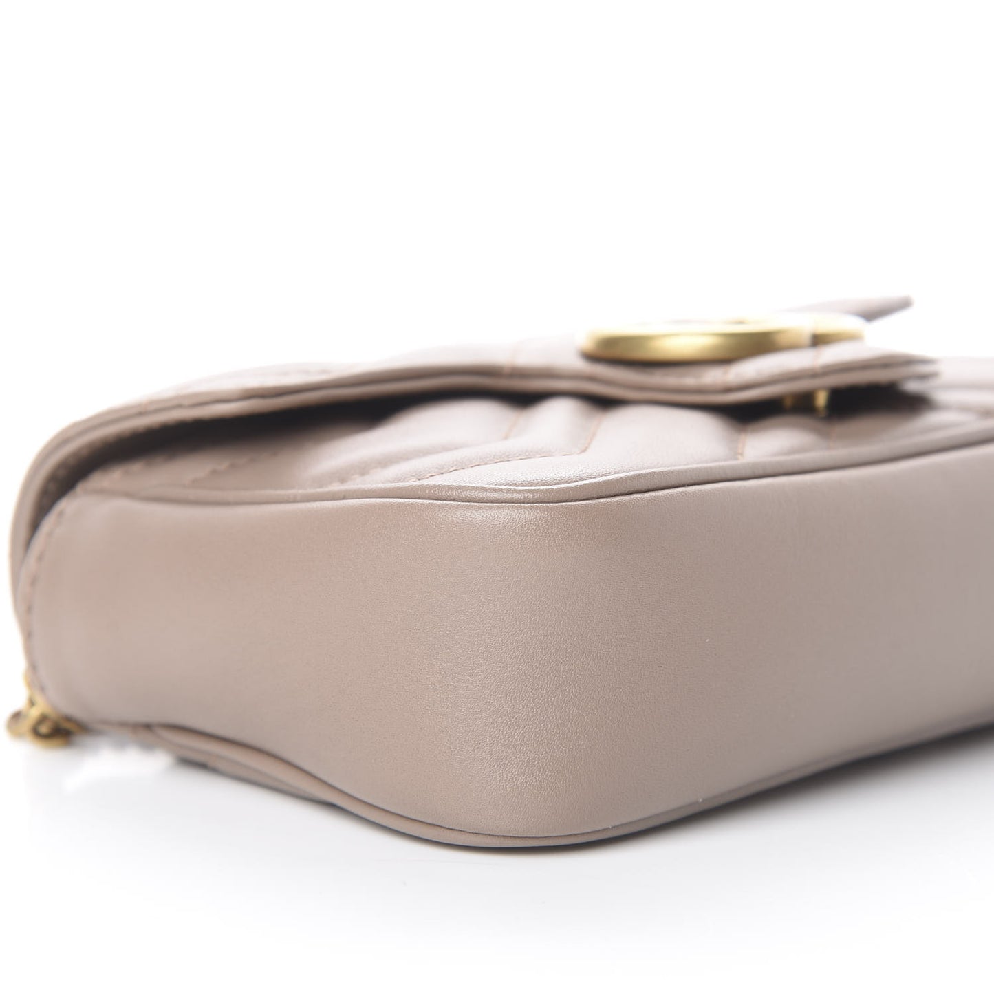 Calfskin Matelasse Super Mini GG Marmont Shoulder Bag Porcelain Rose