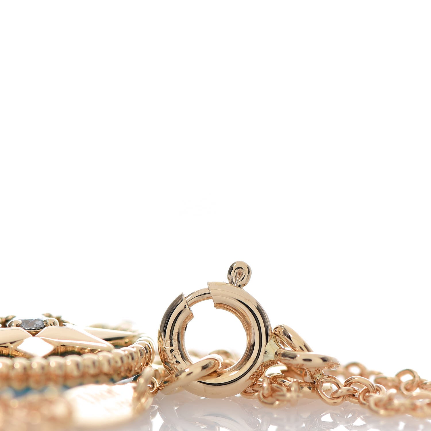 Christian Dior 18K Yellow Gold Diamond Turquoise Rose Des Vents Bracelet 4 of 7