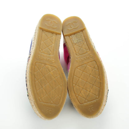 Chanel Patent Fabric Striped CC Espadrilles 35 Multicolor Black 5 of 9