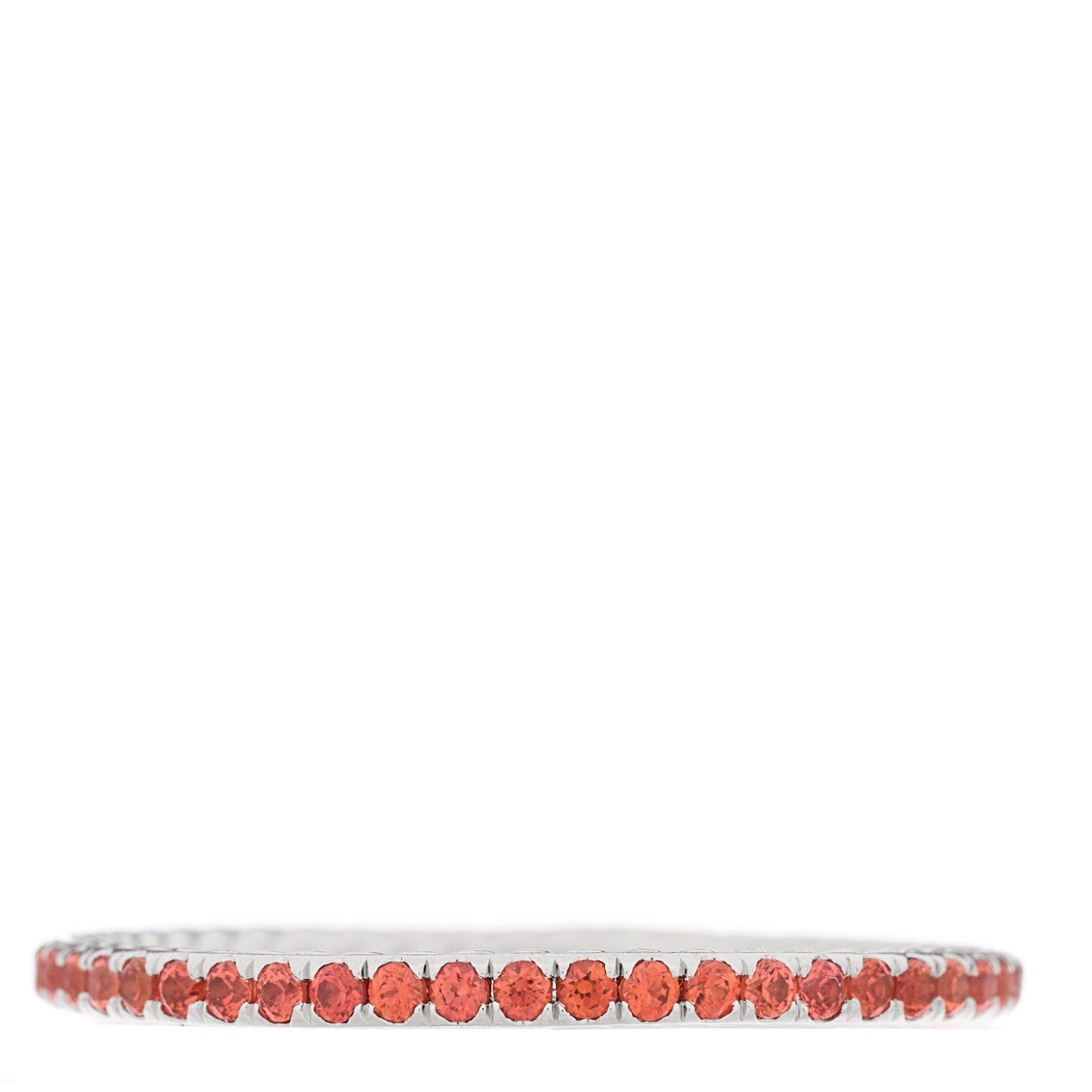 David Yurman Platinum Orange Sapphire 1.85mm Eden Eternity Band Ring 67 11.75 1 of 4
