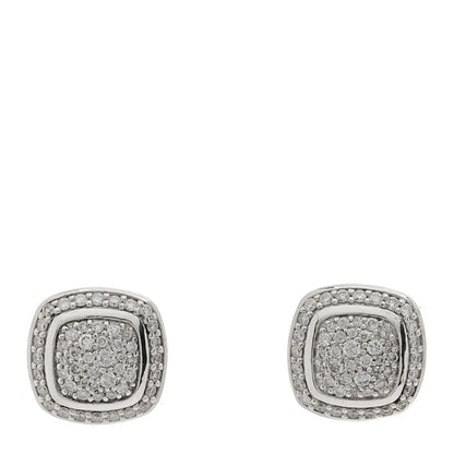 David Yurman Sterling Silver Diamond 7mm Pave Albion Earrings 1 of 3