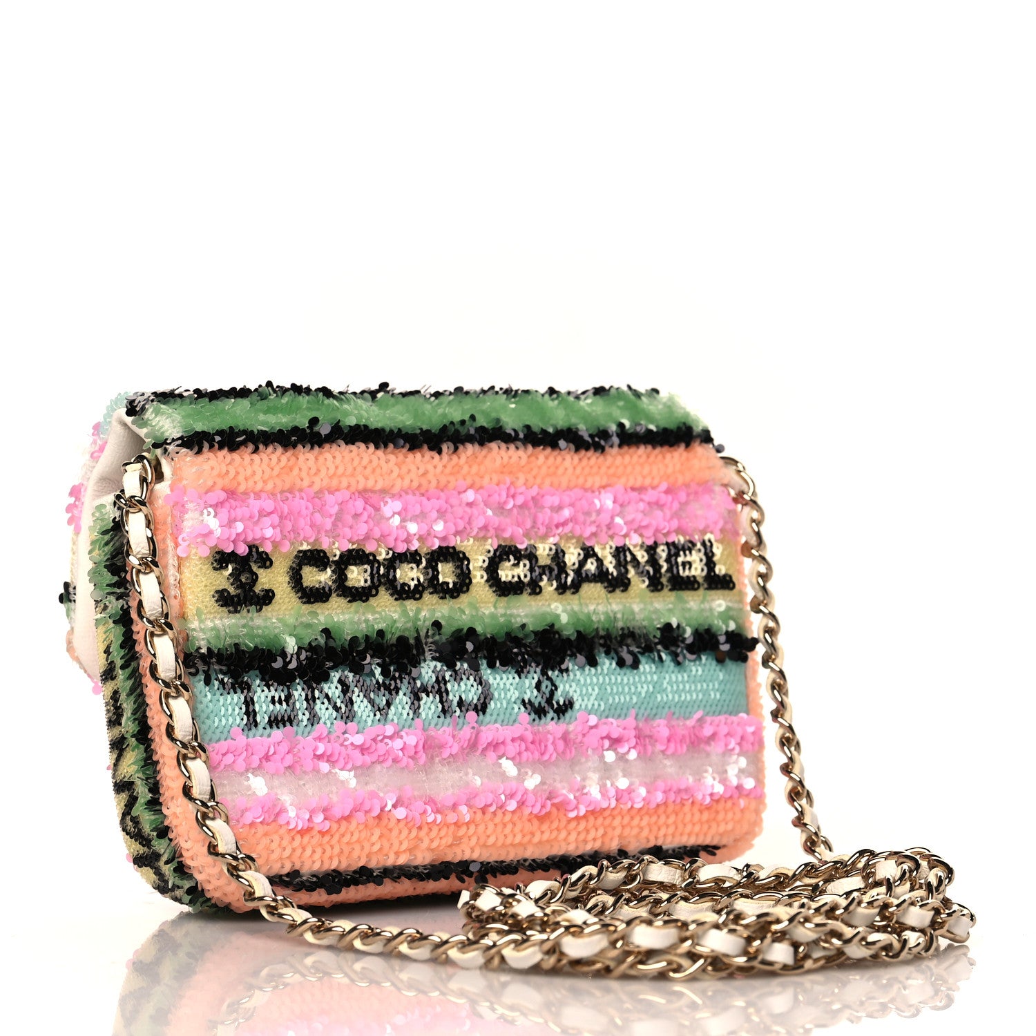 Chanel Sequin COCO Clutch With Chain Multicolor 3 of 11