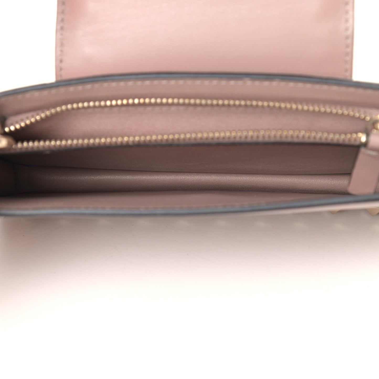 Calfskin Rockstud Phone Case With Chain Poudre