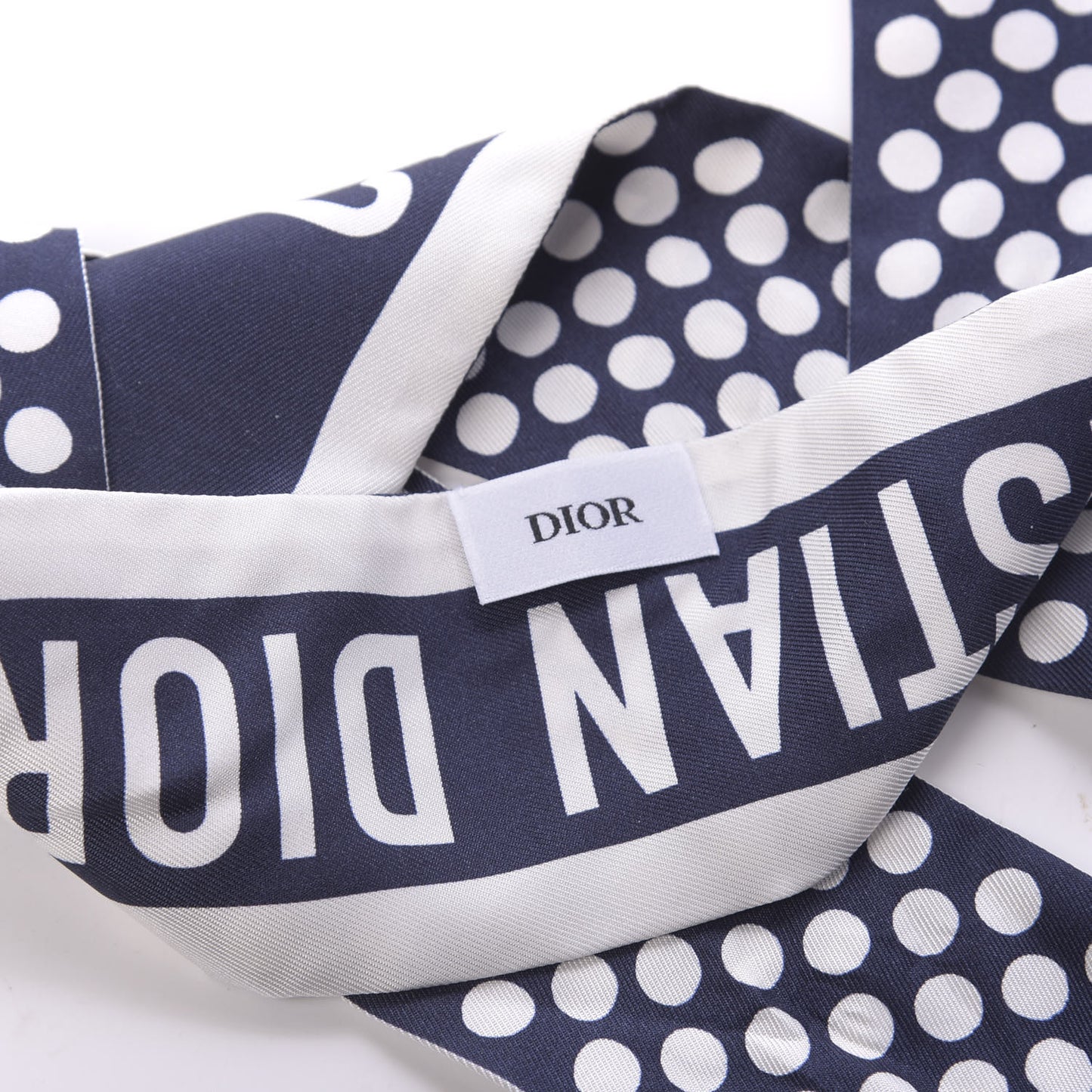 Silk Polka Dot Mitzah Scarf Blue White