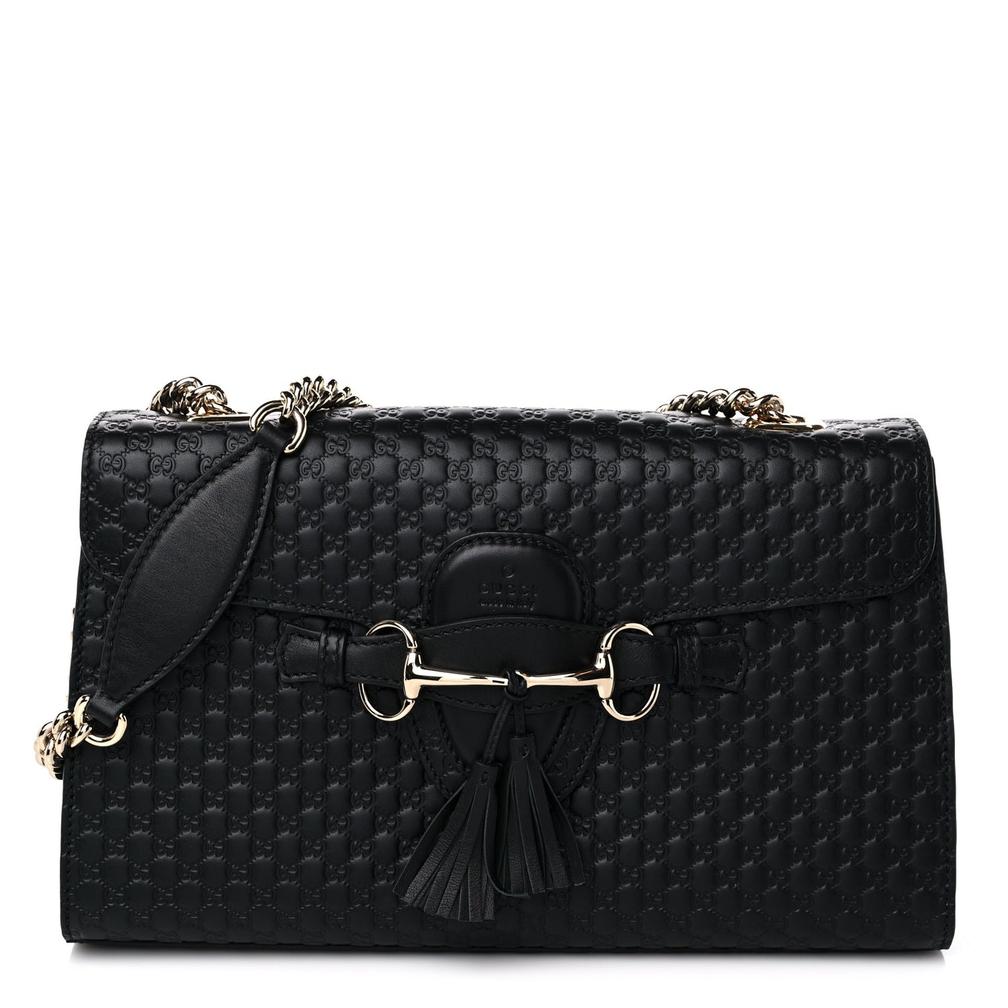 Microguccissima Medium Emily Chain Shoulder Bag Black