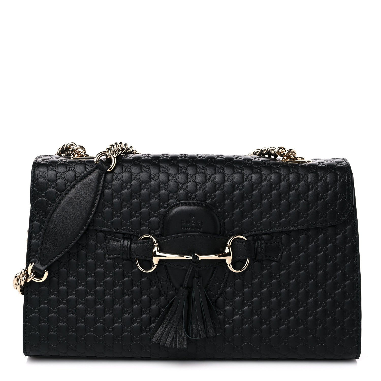 Gucci Microguccissima Medium Emily Chain Shoulder Bag Black 1 of 9