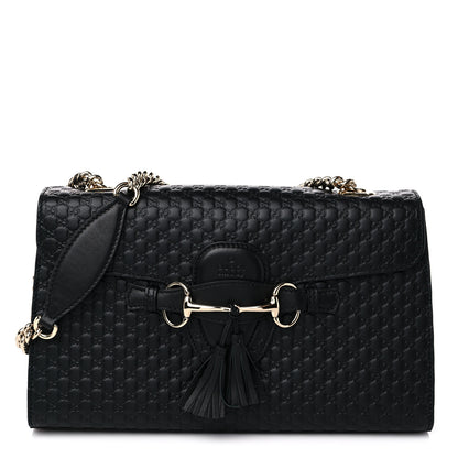 Gucci Microguccissima Medium Emily Chain Shoulder Bag Black 1 of 9