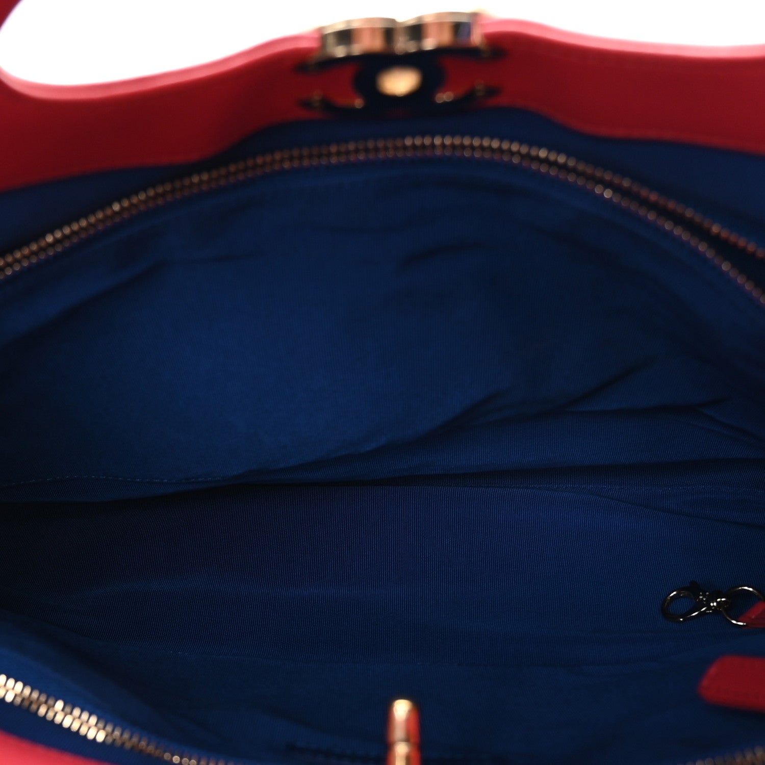 Chanel Aged Calfskin Quilted Large 31 Shopping Bag Red Blue 5 of 11