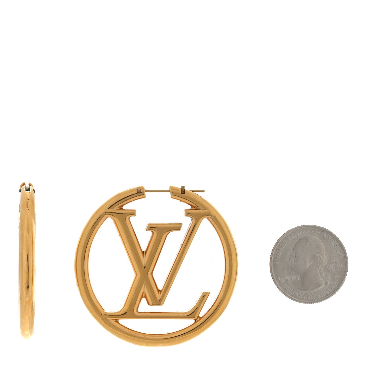 Metal Louise Hoop Earrings Gold
