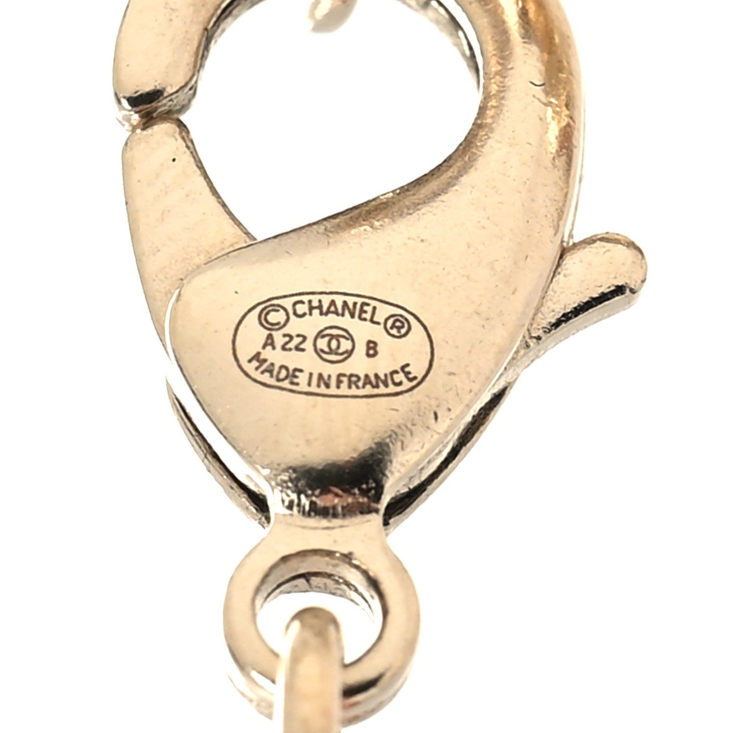 Chanel Metal Calfskin Crystal Double CC Short Necklace Black Gold 5 of 5