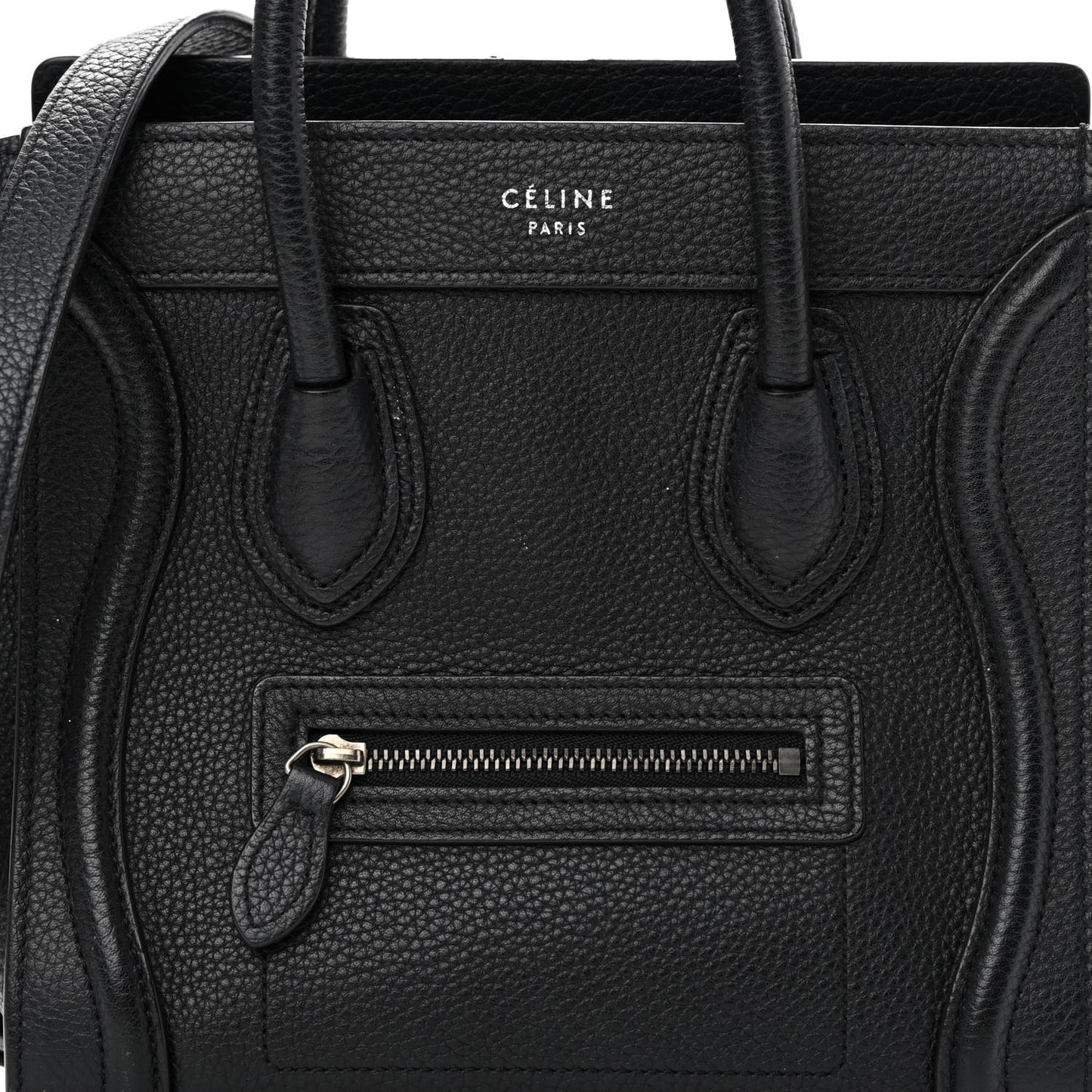 Drummed Calfskin Nano Luggage Black