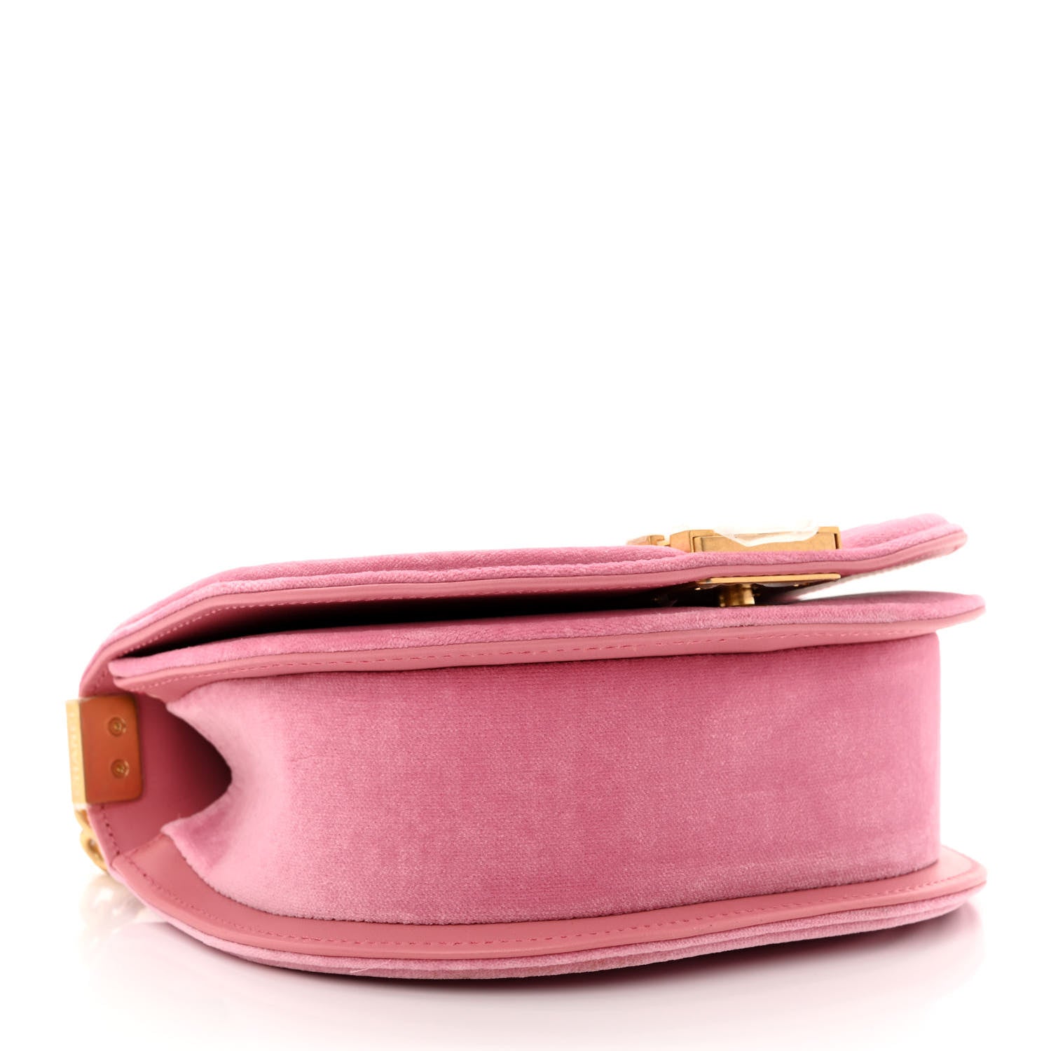 Chanel Velvet Quilted Small Boy Messenger Bag Pink 4 of 10