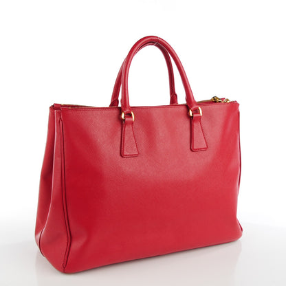 Prada Saffiano Large Galleria Double Zip Tote Fuoco 3 of 8
