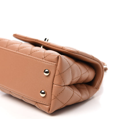 Chanel Caviar Lizard Embossed Quilted Extra Mini Coco Handle Flap Brown 9 of 10