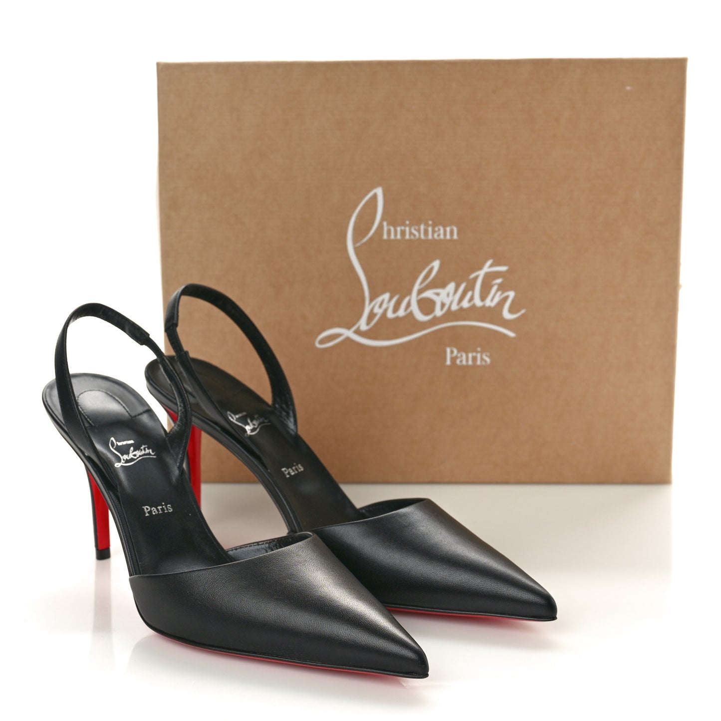 Calfskin O Kate Slingback 100 Pumps 39.5 Black