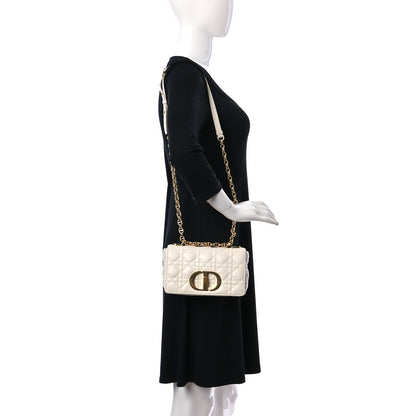 Christian Dior Calfskin Cannage Small Caro Bag Ivory 2 of 12