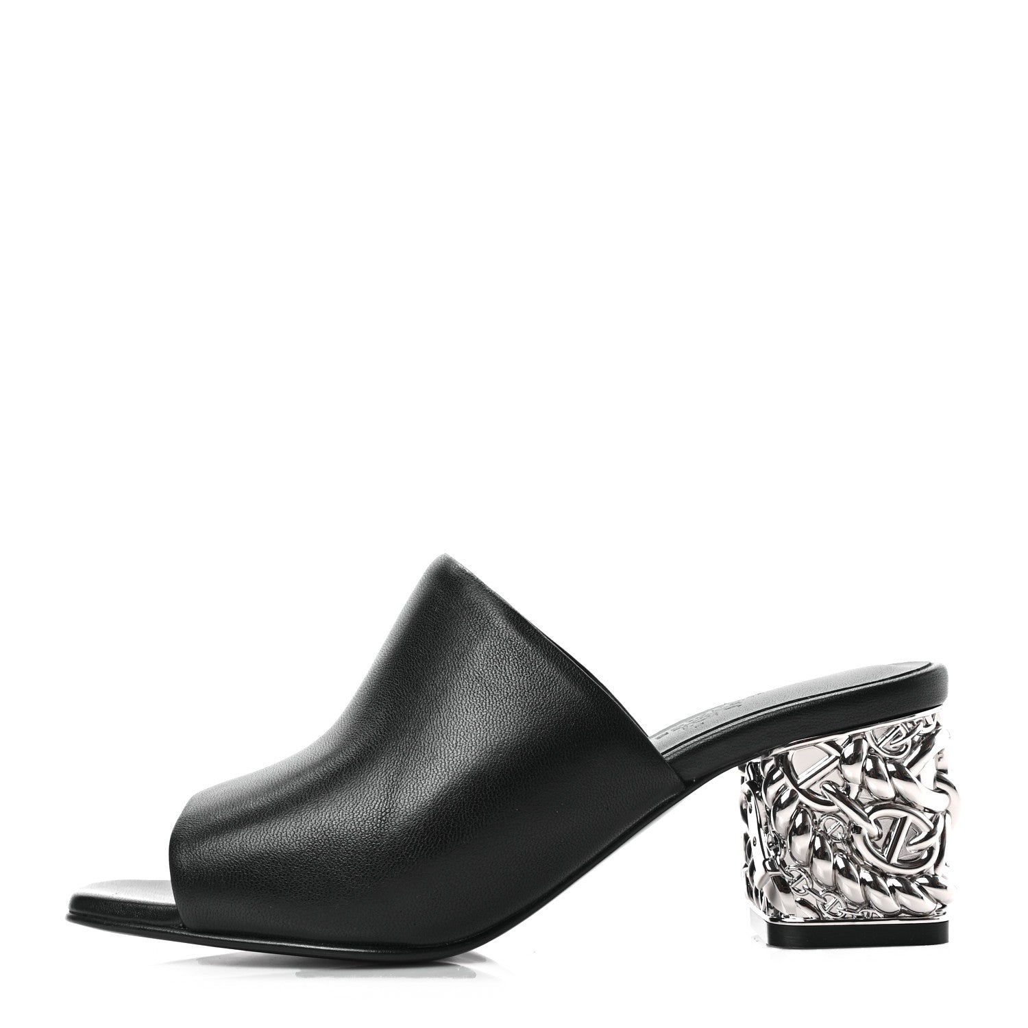 Hermes Nappa Glossy 60 Sandals 36 Black 1 of 7