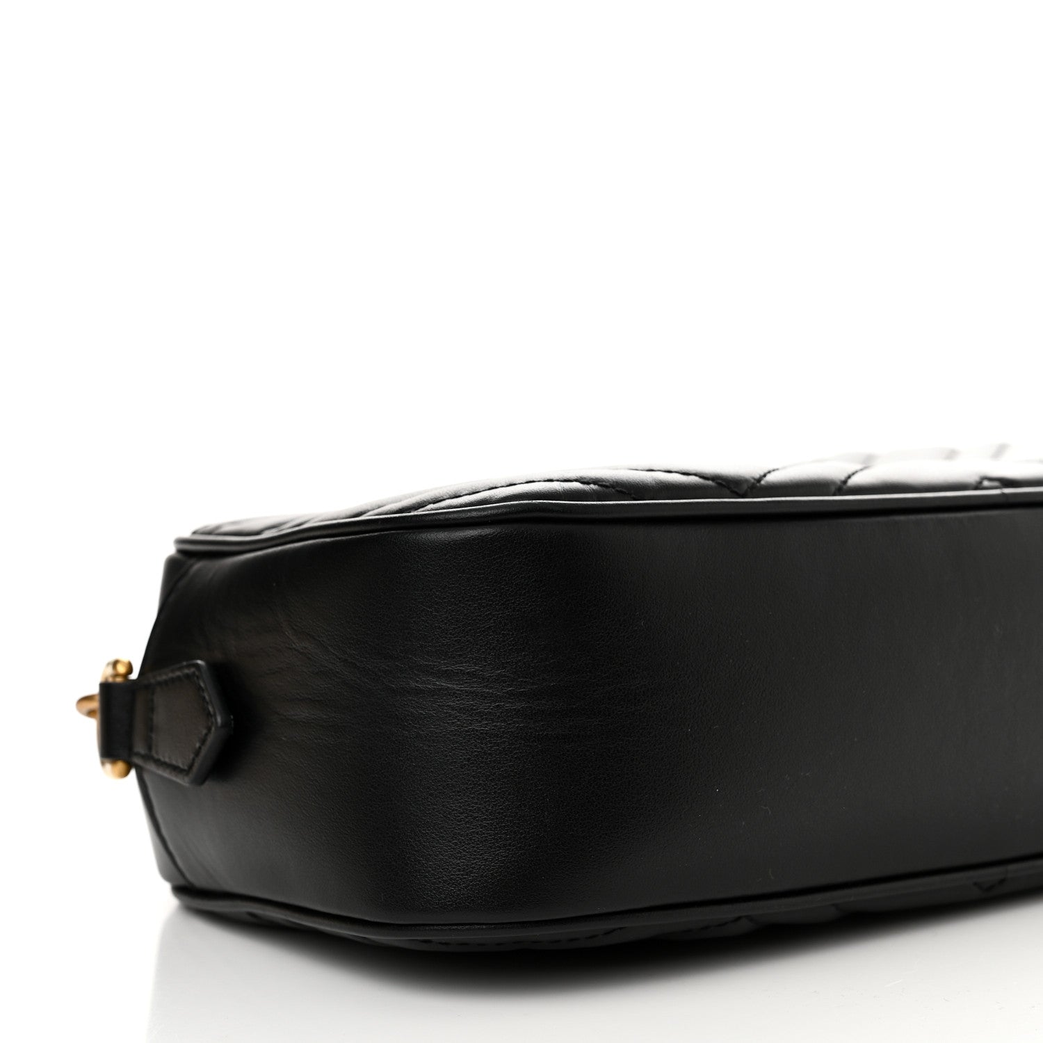 Gucci Calfskin Matelasse Small GG Marmont Chain Shoulder Bag Black 9 of 10