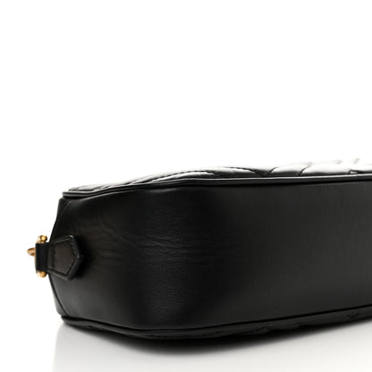 Gucci Calfskin Matelasse Small GG Marmont Chain Shoulder Bag Black 9 of 10