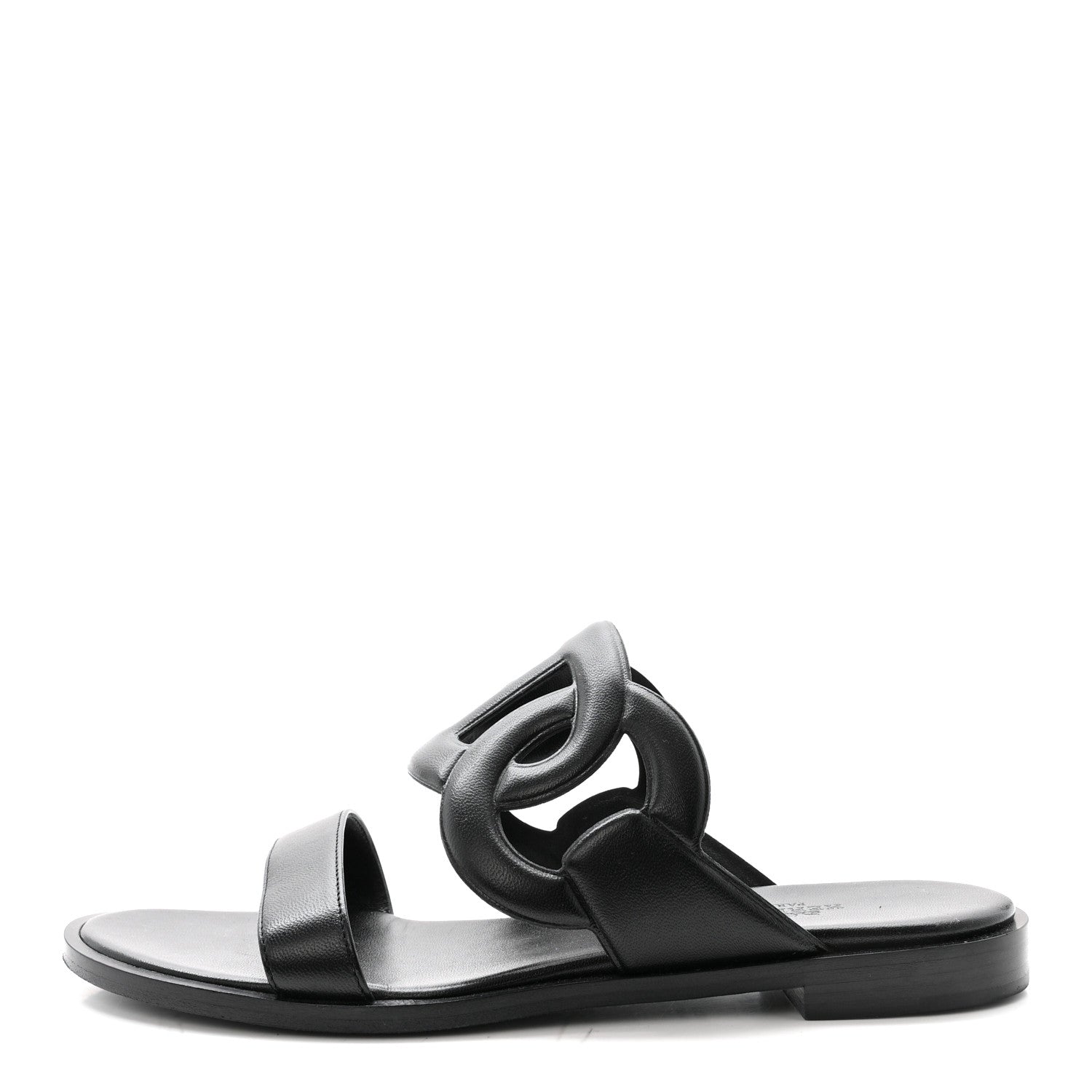 Hermes Nappa Lagune Sandals 38 Black 1 of 9