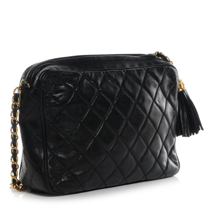 Chanel Lambskin Quilted Tassel Camera Case Black 3 of 7
