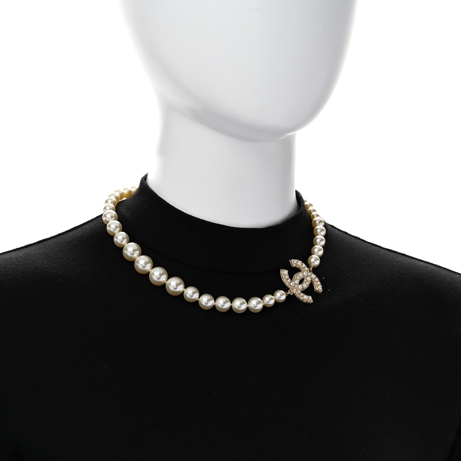 Chanel Pearl CC 100th Anniversary Necklace Light Gold 2 of 7