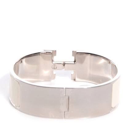 Hermes Enamel Wide Clic Clac H Bracelet GM Craie 4 of 5