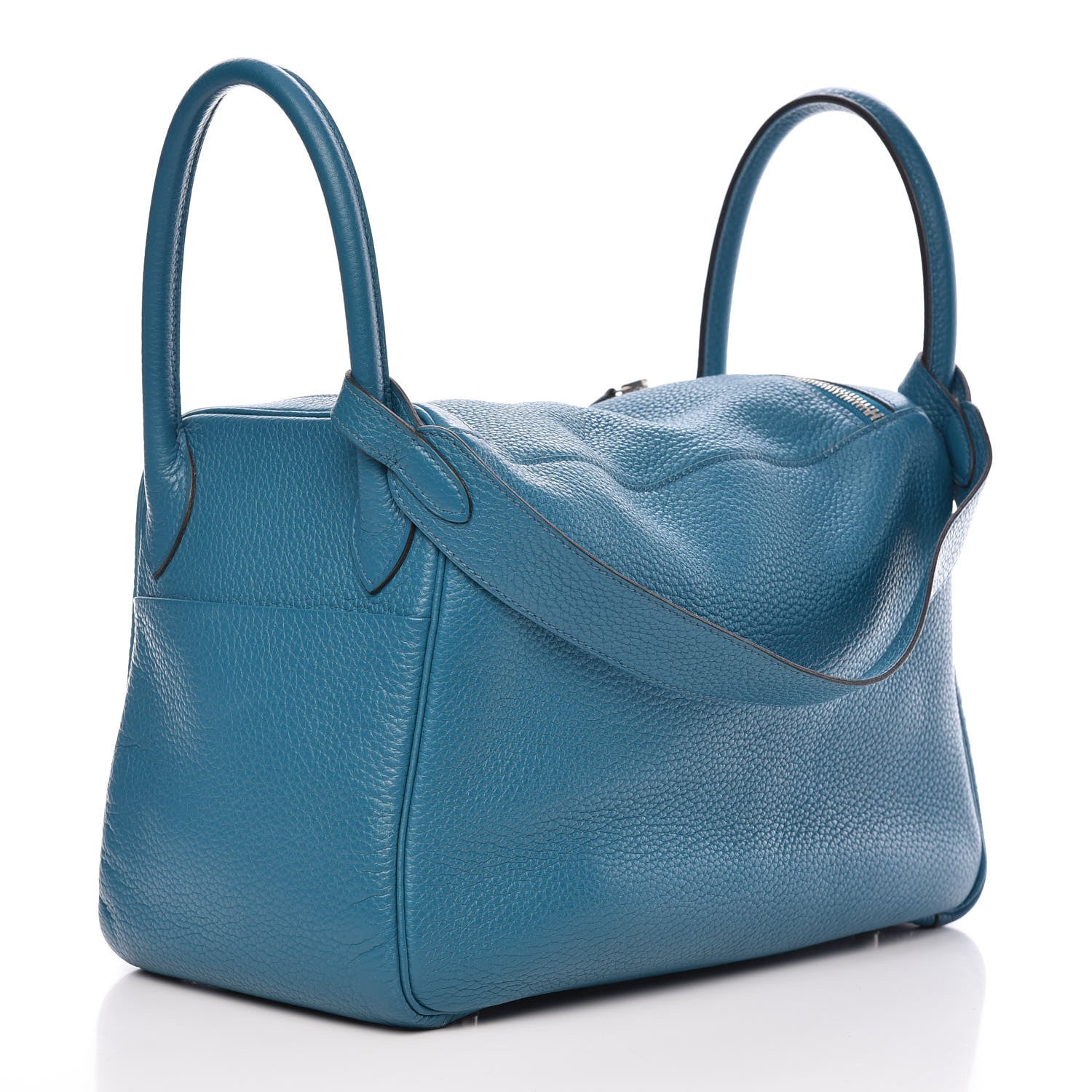 Hermes Taurillon Clemence Lindy 30 Bleu Izmir 3 of 12