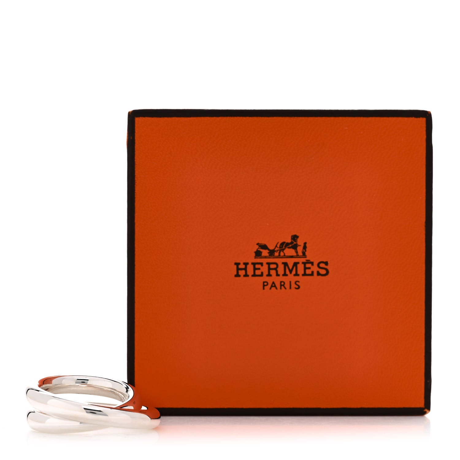 Hermes Sterling Silver MM Vertige Ring 55 7.25 5 of 5