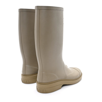 Chanel Caoutchouk CC High Boots 37 Khaki 4 of 10